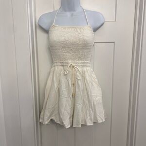 Papermoon Cream Smocked Halter Romper